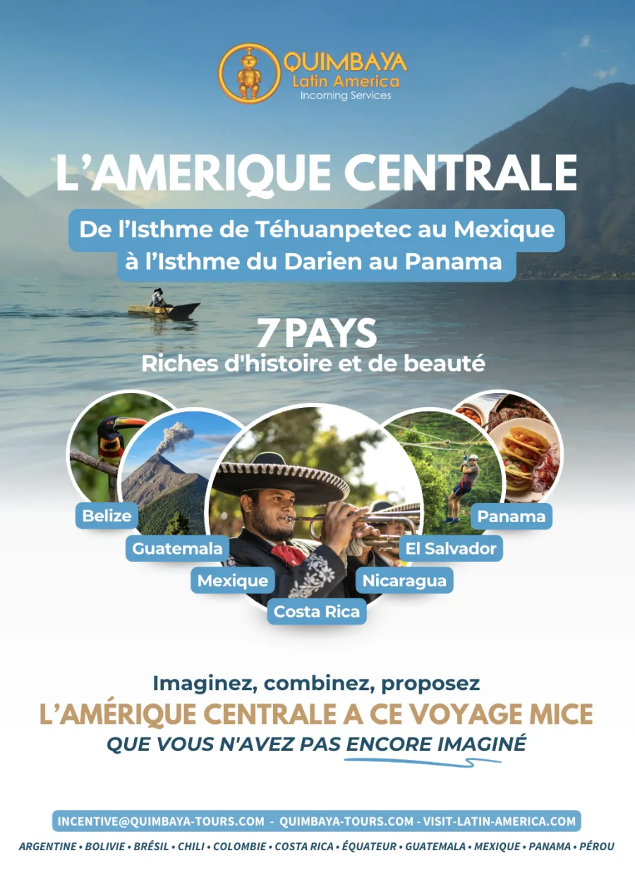 Première page publicitaire pour Quimbaya Latin America, dédiée à l’Amérique centrale